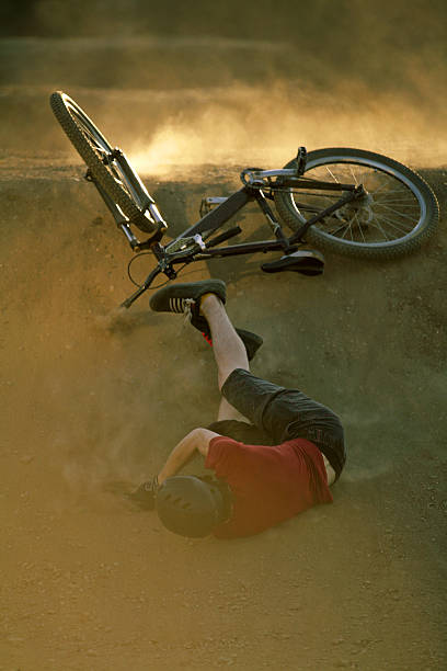 istock Man Falling Off BMX Bike on Track 109718337