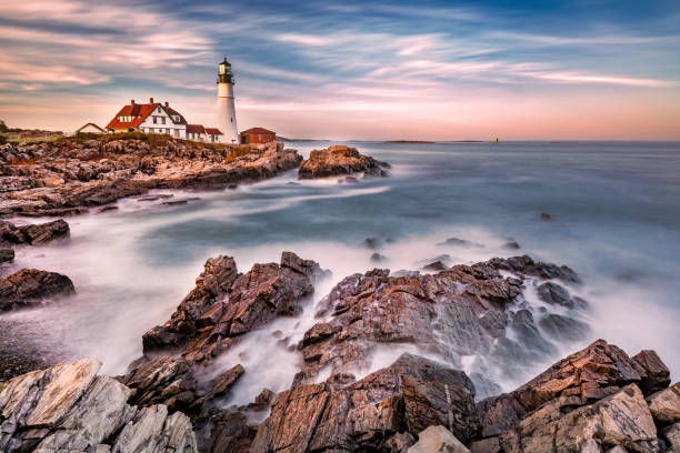 istock Portland Head light at dusk, in Maine 1097183720