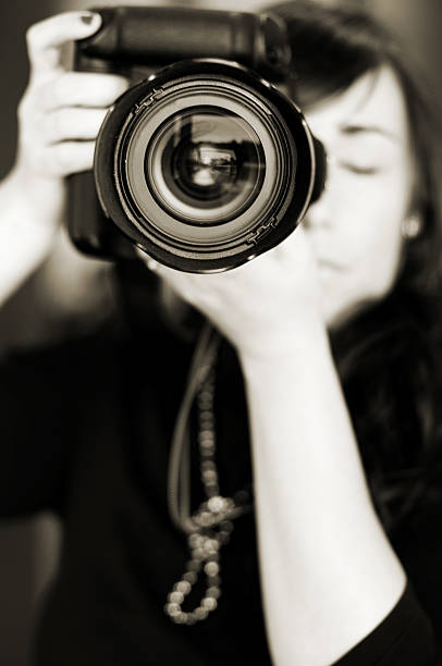 istock Woman Taking Photo, Black and White 109718948