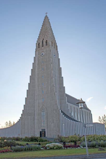 istock Dramatic Steeple in a church in Iceland 1097189532