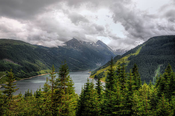 View of the Schlegeis Reservoir in the Alps in Austria, Tirol.
