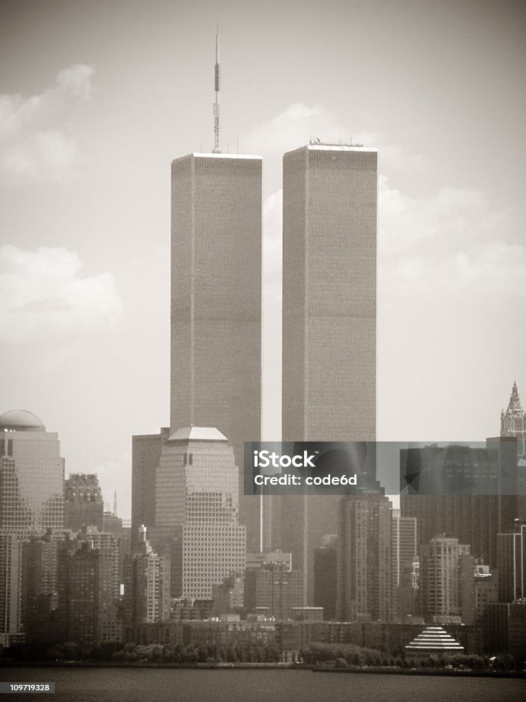 Word Trade Center, New York City 2001, sepia toned September 11 2001 Attacks Stock Photo Word Trade Center, New York City 2001, sepia toned September 11 2001 Attacks Stock Photo