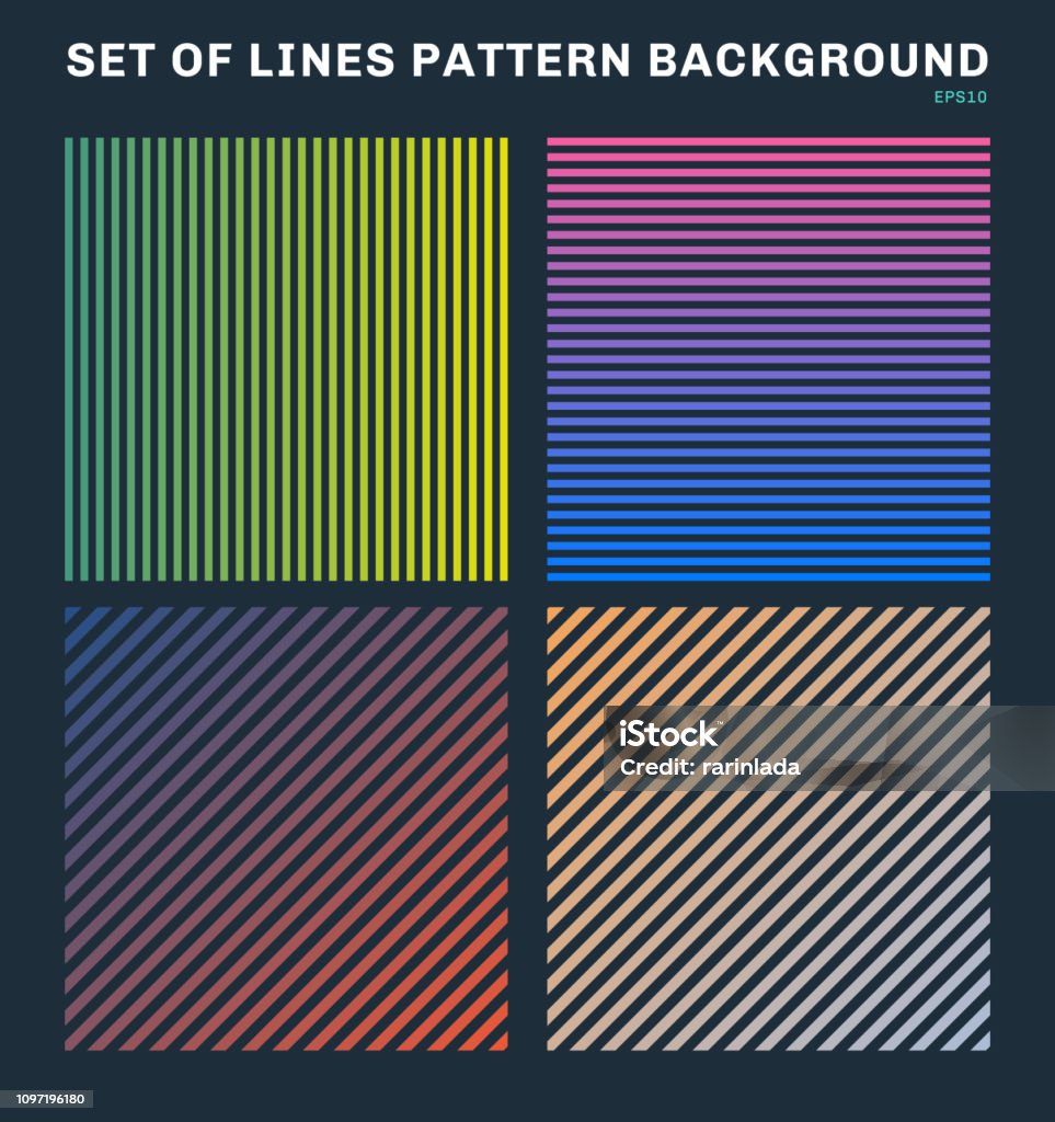 Colour Line Texture Set Of Colorful Lines Pattern Background And Texture Stock Illustration ...