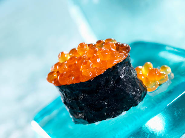 istock Sushi, Raw Salmon Eggs in Seaweed Roll 109720264