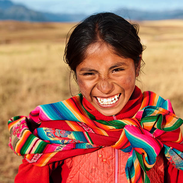 Peruvian girl wearing national clothing, The Sacred Valley  peruvian culture stock pictures, royalty-free photos & images