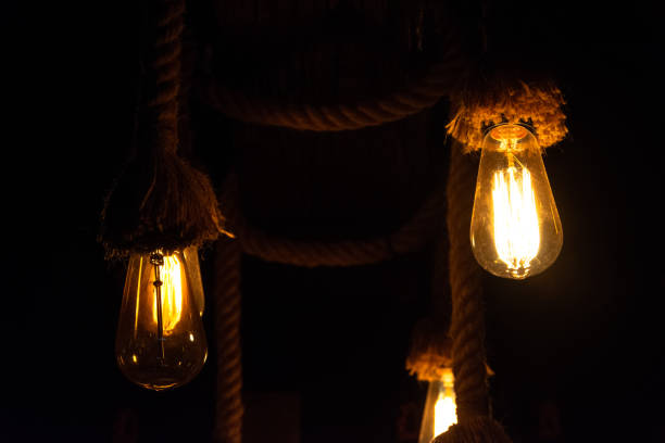 istock Close up electric lamp in the dark background. 1097208534
