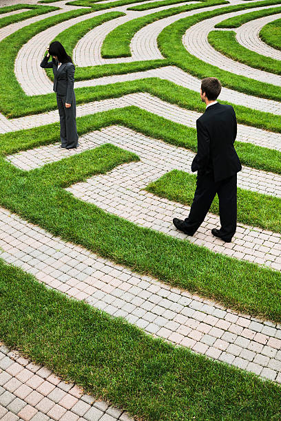 istock Maze with Confused Business People Searching Path for Strategy, Solutions 109721012