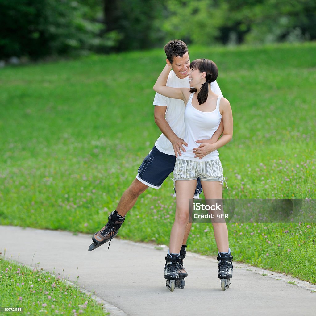 Couple roller skating - Leisure Activity (XXXL)  Friendship Stock Photo