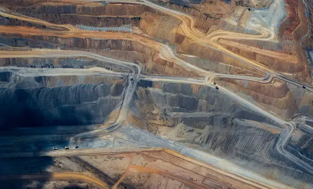 Photo of Coal mine , abstract aerial  photograph