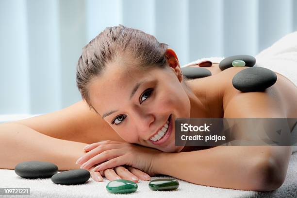 Beautiful Woman Having Lastone Therapy Stock Photo - Download Image Now - Adult, Adults Only, Alternative Therapy