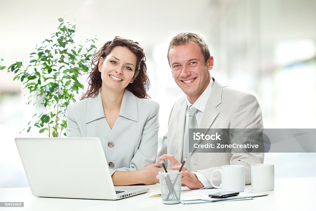 business team portrait at office with laptop  Businessman Stock Photo