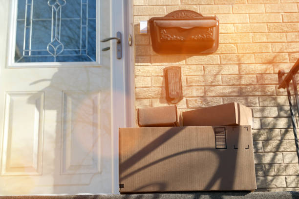 istock Parcels (boxes)  Delivery Outside the  Door 1097214254