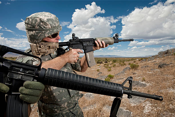 istock Soldiers Patrolling in Desert 109721498