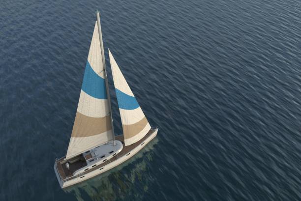 istock Sailing on sea and sunset 3d illustration 1097216040