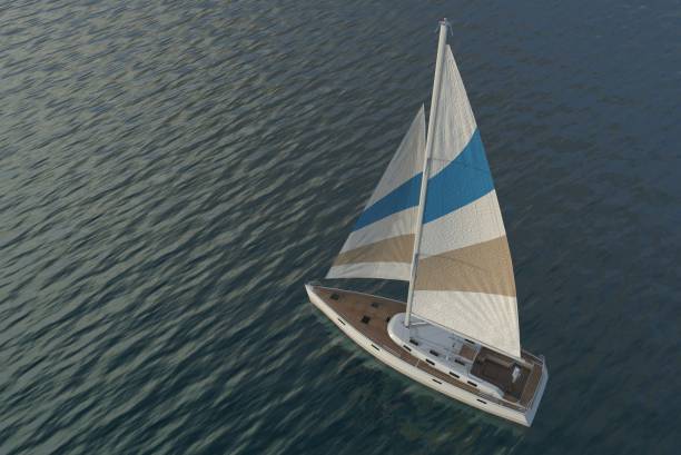 istock Sailing on sea and sunset 3d illustration 1097216044