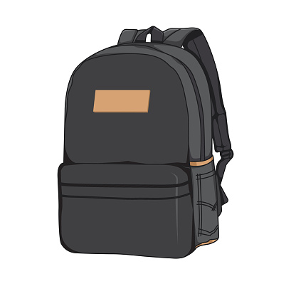 Black Backpack Vector