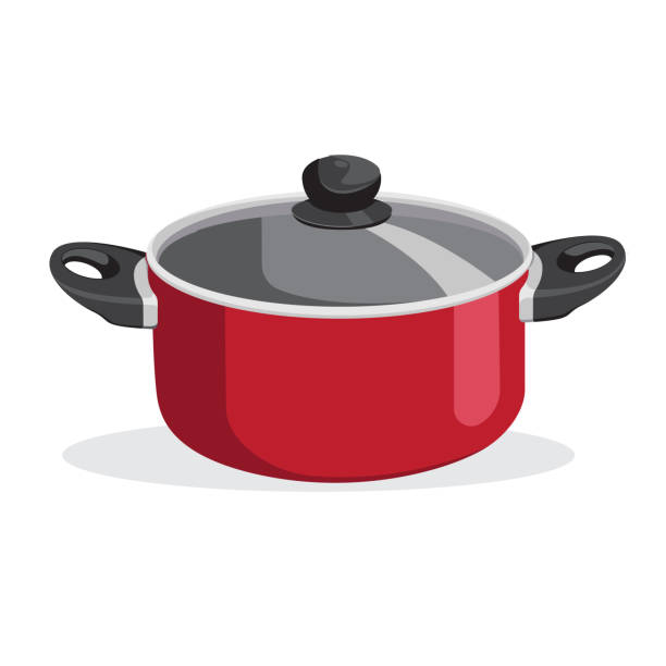 пан вектор кухонной посуды или посуды вектор - pan saucepan kitchen utensil isolated stock illustrations