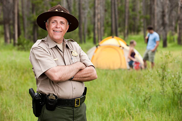 Park Ranger. This stock image has a vertical composition.