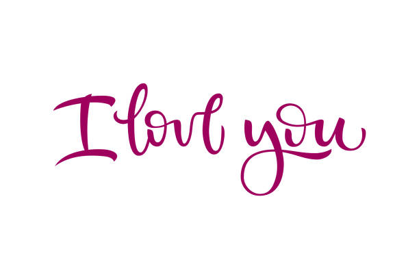 ilustrações de stock, clip art, desenhos animados e ícones de phrase i love you on a white isolated background for greeting cards, declarations of love, invitations and banners. vector illustration with calligraphy. - i love you frase em inglês