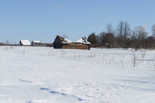 istock Village outskirts, sunny winter day 1097220612