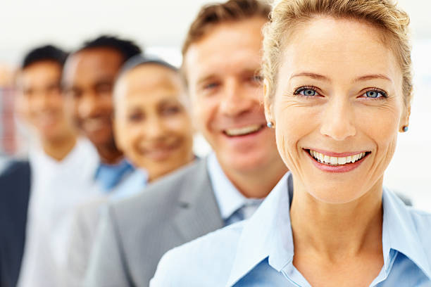 istock Business woman with colleagues at the back 109722076