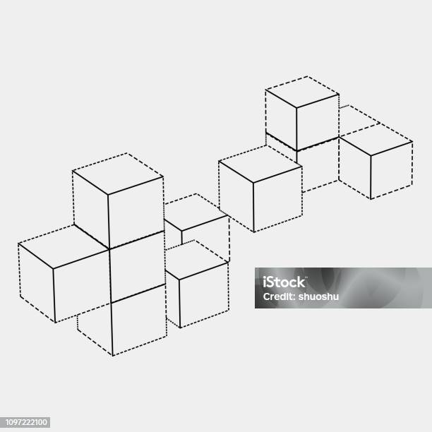 Cubic Basic Pattern Shape Model Cube Pattern Background Stock Illustration - Download Image Now - Cube ...