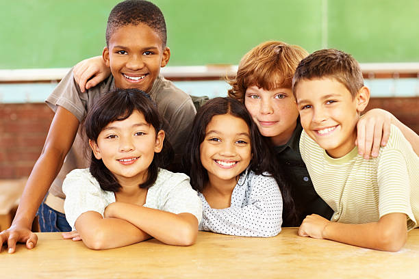 istock Group of little children smiling together 109722326