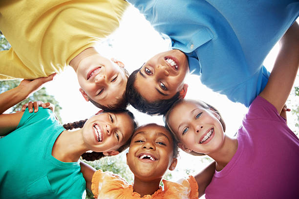 istock Cheerful young friends having fun against sky 109722580