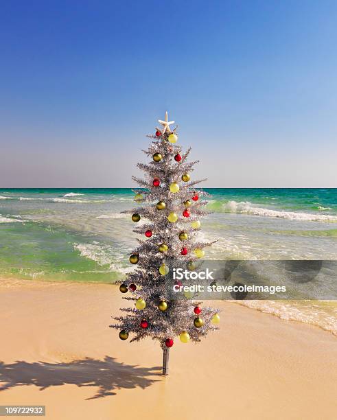 Рождество Дерево На Пляже — стоковые фотографии и другие картинки Рождество - Рождество, Флорида - США, Без людей
