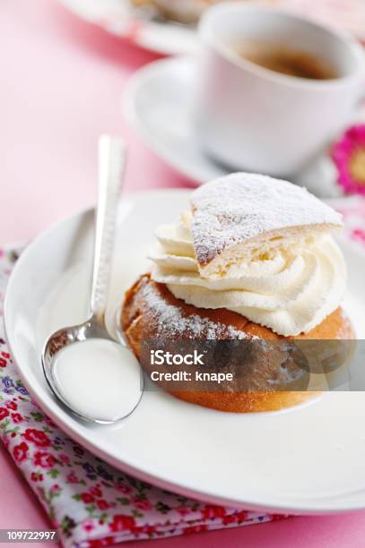 Semla Stock Photo - Download Image Now - Semla, Milk, Baked Pastry Item