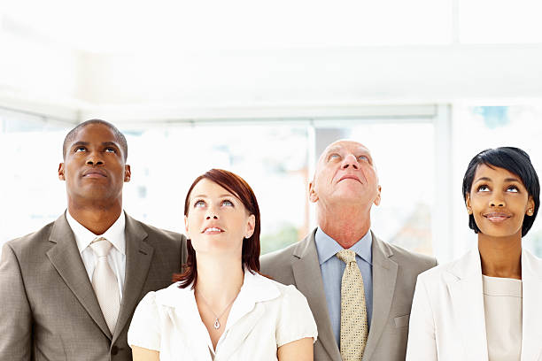 istock Business people standing together while looking up 109723038
