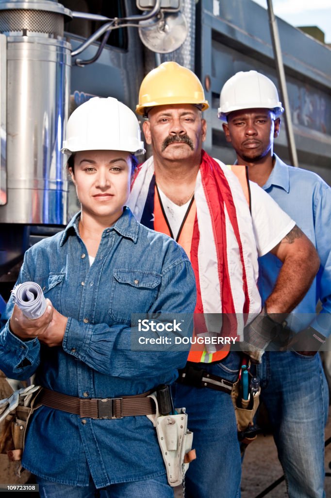 Команда строительных рабочих - Стоковые фото Бригадир роялти-фри