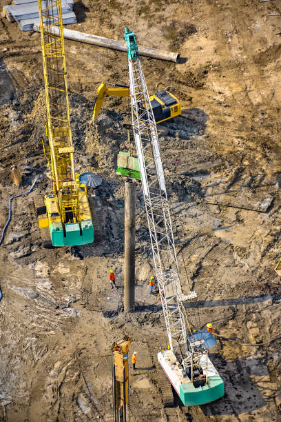 istock Aerial View of Concrete Bored Piling Work 1097231874