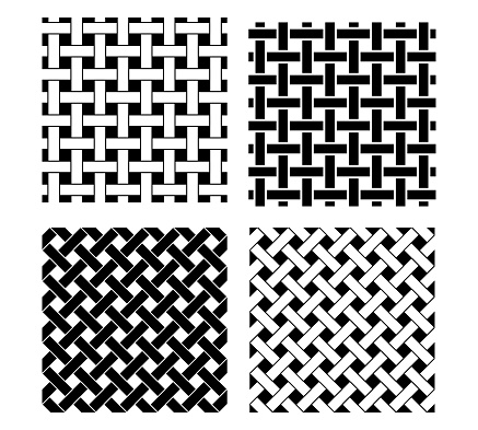 Seamless knot pattern in black and white, vector art