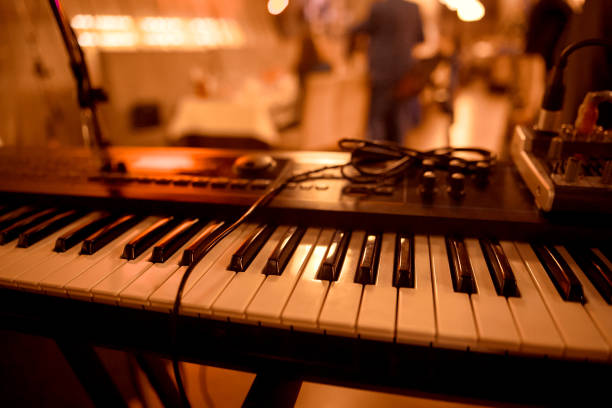 istock Electronic musical keyboard synthesizer close-up 1097237826