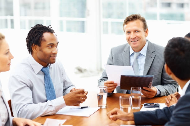 istock Successful business team sitting at a conference 109723838
