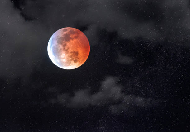 Super Blood Wolf Moon Eclipse stock photo