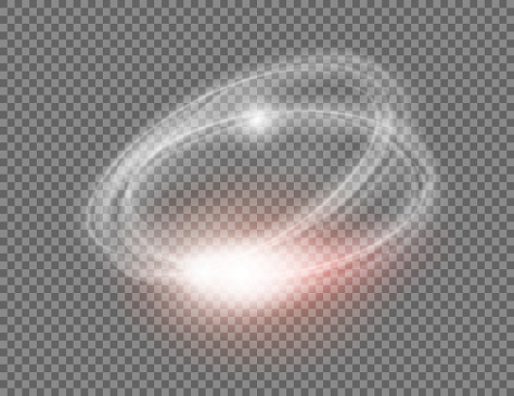 Circular flare transparent light effect. Abstract galaxy ellipse border. Luxury shining rotational glow line. Power energy glowing ring trace. Round shiny frame.