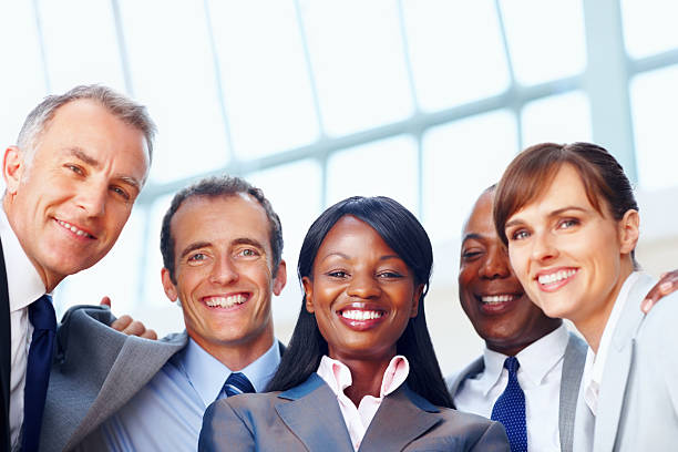 istock Happy multi ethnic business people smiling 109724178