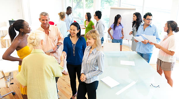 istock Large group of multi ethnic casual business people 109724657