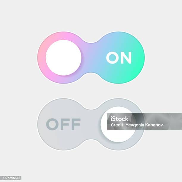 On Off Switch Vector Switcher For Phone Screens Toggle Element For ...