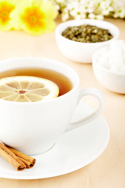 Tea with lemon stock photo