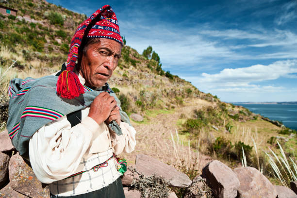 istock Man in national costume on Taquile Island, Peru 109725076