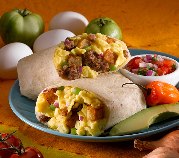 Breakfast Burrito  burrito photos stock pictures, royalty-free photos & images