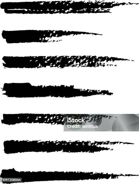 Black Strokes Stock Illustration - Download Image Now - Brush Stroke, Vector, Single Line