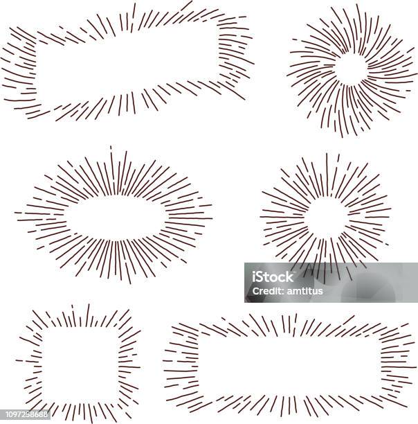 Retro Starburst Set Stock Illustration - Download Image Now - Sunbeam, Light Beam, Exploding