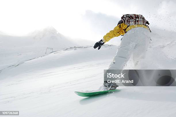 Powder Freeride Snowboarding Stock Photo - Download Image Now - Adult, Adults Only, Austria