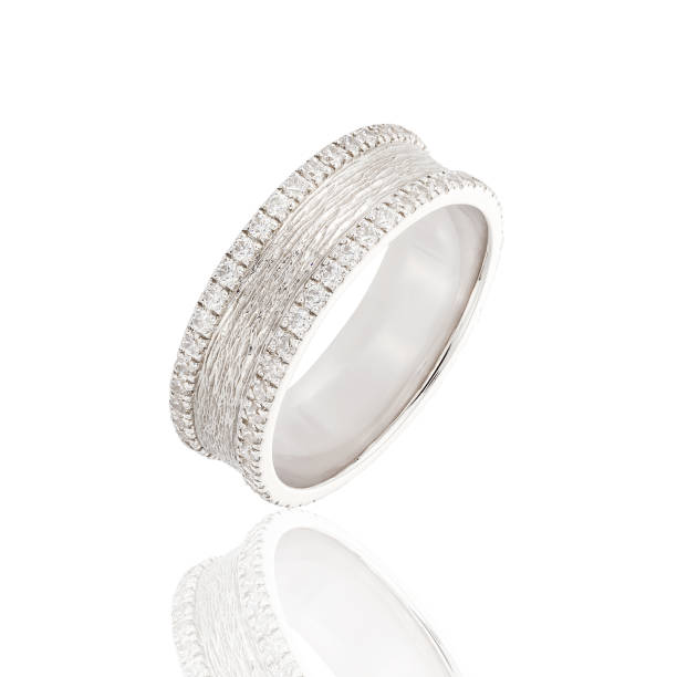 istock white gold wedding ring with diamonds isolated on white background 1097267686