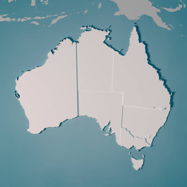 istock Australia Country Map Administrative Divisions 3D Render 1097268736