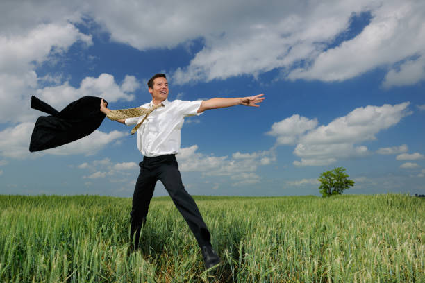 istock Business man running through a field 109726985